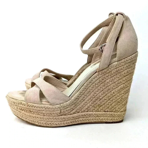 BCBGeneration Holly Wedge Espadrille Platform Sandals in Nude Blush - Picture 1 of 12